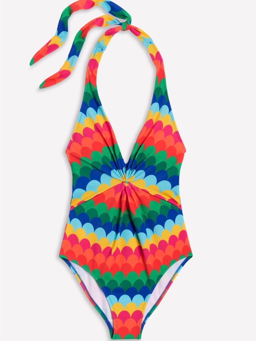 Boden Multi Ruched Loop Swimsuit ONE-PIECE Multi Halter Swim US 12 NEW 3133